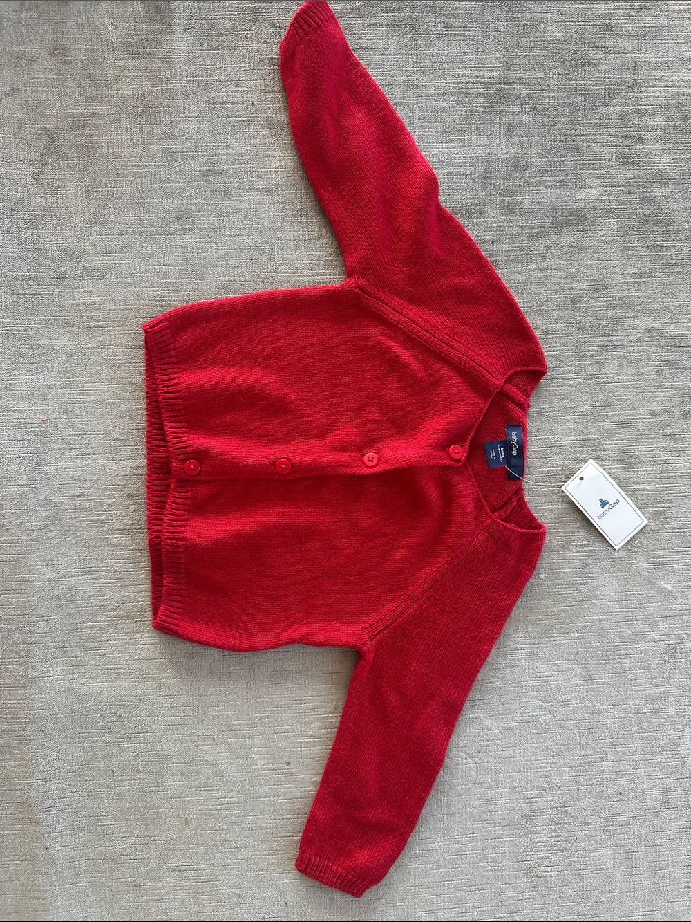 Raglan sleeve Red cardigan 3-6 months 23-27 in 12-17 lb